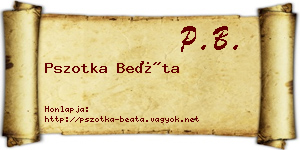 Pszotka Beáta névjegykártya